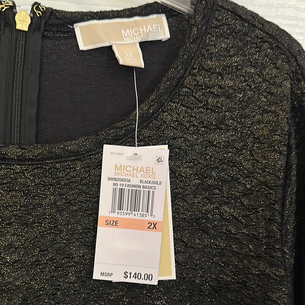 New MICHAEL Michael Kors Black Gold Dress